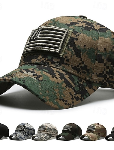  Casquette de Baseball Camouflage Drapeau Américain Rétro Vintage Patriotique pour Unisexe Adulte Impression 3D  pour Jour de l'Indépendance / 4 Juillet 4 Juillet Extérieur Décontracté Quotidien