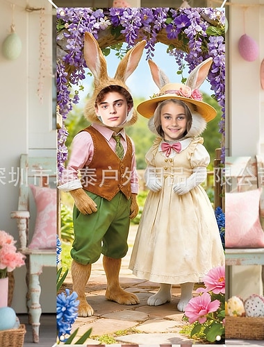  Osterhasen-Gesicht als Foto-Requisite, festliche Tür- und Partydekoration, perfekt für Osterdekorationen und Osterfeiern im Freien und in Innenräumen.