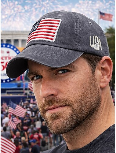  قبعة بيسبول رجالية مزينة بشعار الولايات المتحدة بمناسبة الذكرى الـ250، قبعة قطنية قابلة للتعديل، تصميم علم وطني متعدد الألوان للولايات المتحدة، يوم الاستقلال، المهرجانات والملابس الكاجوال اليومية