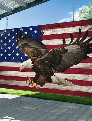 Patriotisk Amerikansk Flag  Bald Eagle Polyester Canvas Kunst Holdbar 75gsm Veggdekor Allsidig Romdekorasjon Alle Sesonger Festbannere Amerikansk Dekor 1stk
