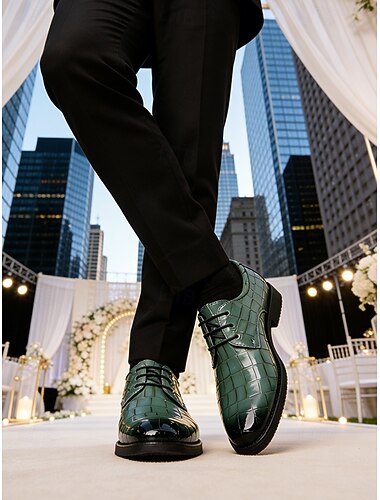  férfi zöld alkalmi cipők – elegáns dizájn esküvőkre és hivatalos alkalmakra