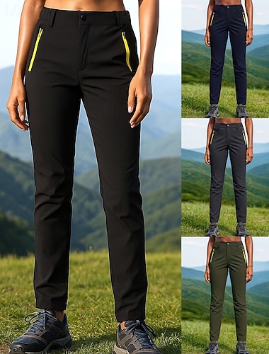  Damskie Spodnie turystyczne Spodnie wodoodporne Spodnie softshell Wiosna Jesień Na wolnym powietrzu Regularny Wodoodporny Odporność na wiatr Doły Kieszeń Czarny Niebieski Kemping i turystyka Bieganie