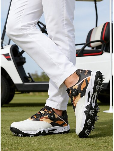  scarpe da golf da uomo bianche e verdi con suola chiodata, comode e resistenti, perfette per campi da golf e uscite attive