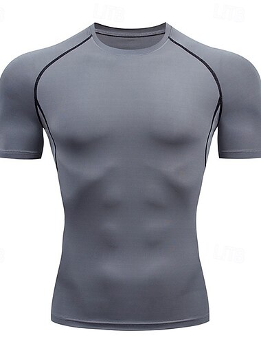  Per uomo Tinta unita T-shirt da corsa Maglia a compressione Maglia da corsa Estate Primavera Autunno Manica Corta Asciugatura Rapida Compressione Traspirante Allenamento in Palestra Allenamento