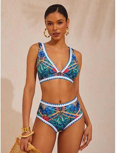  Dschungel-Wild-Party-Stretch-Zweiteiler-Badeanzug