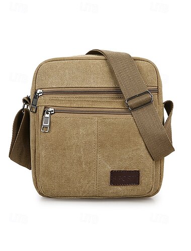  Sac bandoulière en toile pour homme, plusieurs couleurs, matériau résistant, idéal pour les sorties décontractées, les voyages et l'usage quotidien