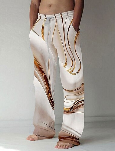  رجالي حجر كريم الفن السائل التجريدي بنطلونات السراويل السراويل الفضفاضة خصر متوسط كاجوال مناسب للبس اليومي الأماكن المفتوحة عطلة رباط مرونة الخصر ساق عريضه الصيف الربيع طباعة ثلاثية الأبعاد