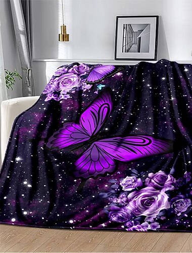 Cobertores de lã Manta para sofá Borboleta Clássico Moderno 3D Sofá De Cama Manta Decorativa Cobertor Quente Decoração de casa