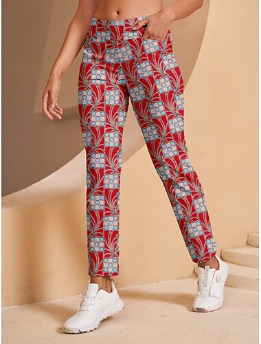  女性用 ゴルフパンツ 赤 ＋ 青 パンツ レディース ゴルフウェア ウェア アウトフィット ウェア アパレル