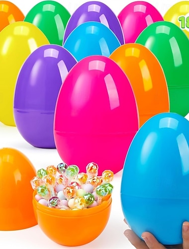  18/30 kpl suuria muovisia pääsiäismunia, 4,8 tuuman värikkäitä jättimäisiä täytettäviä munia pääsiäismunajahtiin, pääsiäiskorien täyteaineet, korintäytteet, juhlalahjat, luokkahuonepalkinnot, herkkukarkkirasiat