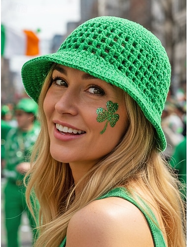  Cappello da pescatore lavorato a maglia da donna, disponibile in diversi colori, perfetto per le celebrazioni di San Patrizio, comodo ed elegante per un abbigliamento casual