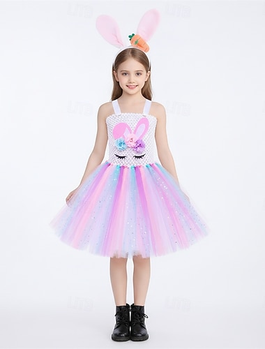  Tutu manto Princesa Animal coelhinho da Páscoa Vestidos Engraçado Crianças Para Meninas Dia da Criança Páscoa Carnaval Festa Vestir-se