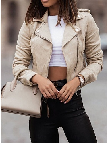  Dámské Bunda z umělého semiše Neformální bunda Větruvzdorné Pohodlné Knoflíky Módní Na běžné nošení Pevná barva Ležérní ulice Denní nošení Jdeme ven Krátké Klasické klopy Běžný Dlouhý rukáv Svrchn