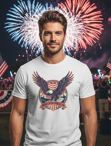  Patriotico T-shirt Maglietta grafica USA Retrò Vintage Patriotico Corte 1776-2026 per Unisex Adulti Stampa 3D  per Giorno dell'Indipendenza / 4 Luglio 4 Luglio