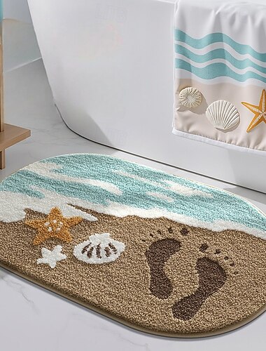  Badematte, saugfähig, rutschfest, minimalistisch, WC-Türmatte, dicker, weicher Teppich für Waschbecken, Dusche und Badezimmer