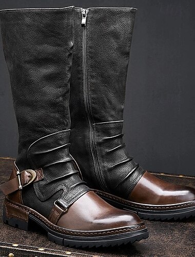  Rétro Vintage Médiéval Renaissance Chaussures Bottes western Bottes jazz plates Pirate Elfe Déguisement Homme Steampunk Halloween Carnaval Mascarade Performance Décontracté Quotidien Adulte Chaussures