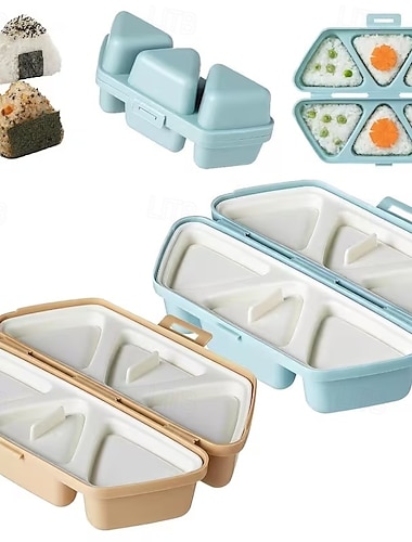  6-in-1 Onigiri-Formen-Set für dreieckiges Sushi, antihaftbeschichtete Reisbällchen zum Pressen mit Algen &Koriander-Reisbällchen, perfekt für die heimische Küche – Sushi-Zubereitungsutensilien