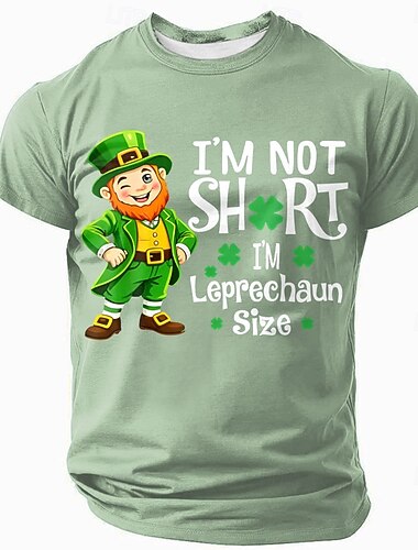  St. Patricks Day Ich bin nicht klein ich bin ein Kobold Größe Lustiges Irisches Grünes Herren Kurzarm T-Shirt Bekleidung Apparel S M L XL XXL XXXL