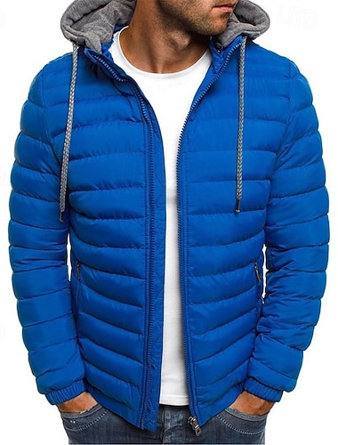  Męskie Pikowana kurtka Kurtka puchowa Kurtka zimowa puchowa Zimowy płaszcz puchowy Zima Jesień Na wolnym powietrzu Izolacja Pakowalne Lekki Odzież wierzchnia Kurtka wiatrówka Lekka kurtka puchowa