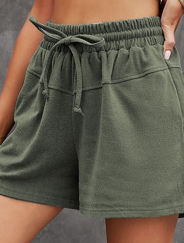  Dámské Kraťasy Letní šortky Plážové šortky prázdniny Módní Běžné Denní Krátký Středně vysoký pas Pevná barva Bez vzoru Šňůrky Kapsy Elastický pas Rychleschnoucí Yumuşak Pohodlné Elastické Streetwear