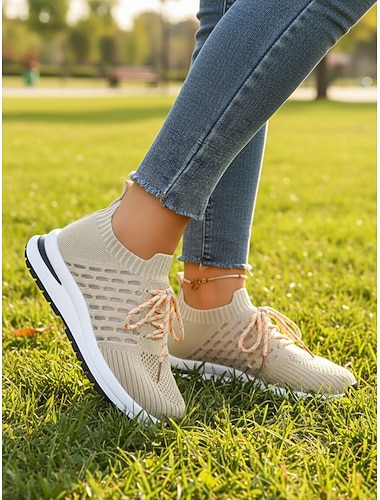  scarpe da ginnastica slip-on da donna in maglia – tomaia in Flyknit traspirante, suola leggera, design casual in stile calzino per le donne, ideali per camminare, viaggiare, indossare ogni giorno, lavorare e fare attività all'aperto