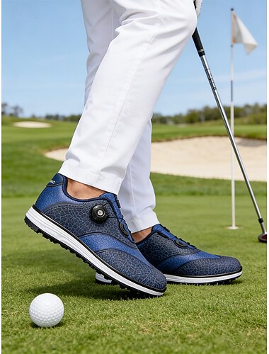  Chaussures de golf violettes pour hommes – élégantes et confortables avec système de serrage Boa, idéales pour le golf, les activités de plein air et les tenues décontractées.