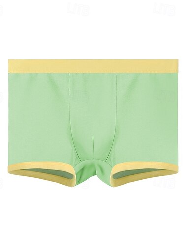  3-delige katoenen onderbroek met kleurblokken voor jongens, geschikt voor actieve/basic kinderen van 4-12 jaar, normale pasvorm, voor thuis/binnen