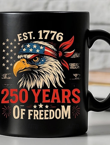  Mok ter ere van het 250-jarig jubileum van de Verenigde Staten, patriottisch cadeau, keramische koffiemok ter ere van het 250-jarig bestaan, 17762026, Amerika 250 Onafhankelijkheidsdag, 4 juli, cadeau