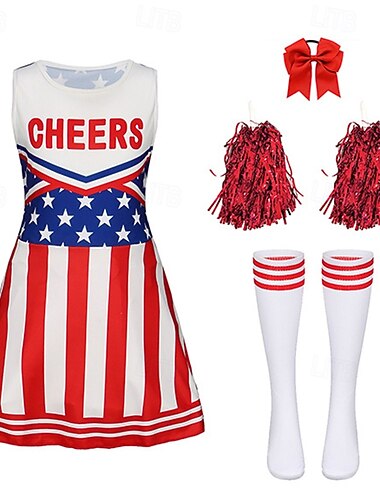  déguisements de pom-pom girl, cosplay, Halloween pour filles, carnaval, fête de l'indépendance/du 4 juillet, spectacle, bal masqué