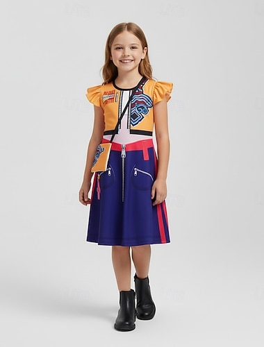  Ispirato al Kpop Ispirato agli idoli coreani Idolo Stella pop Costume Costume originale Idolo virtuale for Ragazze Bambini Halloween Carnevale Performance Con il fumetto Anime Expo