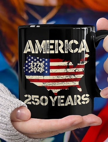  Mok ter ere van het 250-jarig bestaan van de Verenigde Staten, patriottisch cadeau, keramische koffiemok ter gelegenheid van het 250-jarig jubileum, 1776-2026 Amerika 250, cadeau voor