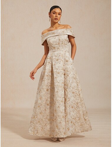  نسائي فستان طويل فستان بدون أكتاف فستان بدون حمالات أنيق حفلة ليلية تخرج عادي ورد بدون كم جفاء شامبانيا الصيف الربيع الخريف