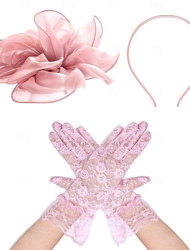  Gloves Fascinator Hat Fascinator Gentlewoman Fancy Dress Women's Masquerade Ascot Horse Racing Festival Adults' Headpiece All Seasons