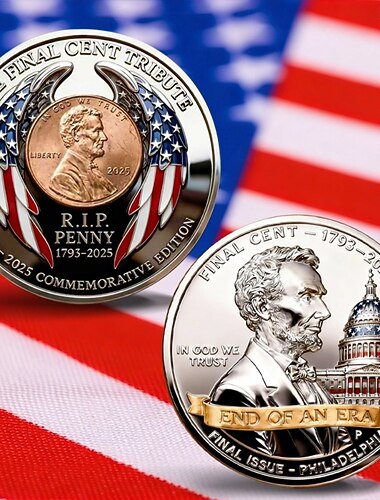  Der letzte Cent 1793–2025 · Gedenkmünze zum Ende einer Ära · Lincoln-Gedenkmünze (1909–2025) · Gedenkmünze zum letzten Lincoln-Penny · Historisches Sammlerstück · Geschenk zum Gedenken an die „letzte
