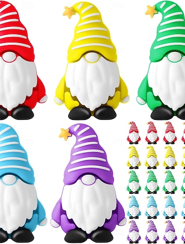  Mini gnomos, figuras minúsculas, gnomos em miniatura, presentes de fadas, estátuas, pequenas figuras para rechear ovos de Páscoa, decoração de jardim, pátio, quintal, acessórios para jardim, presentes