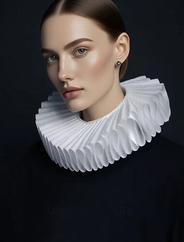  ancien Rococo Victorienne Col amovible Collerette Princesse Prince Gentleman Dame Plissé Déguisement Unisexe Carnaval Foire de la Renaissance Adultes Plus d'accessoires Toutes saisons