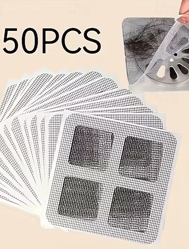  20/50 Stück Duschhaarfänger, Metallgitter-Abflussfilter, einfach zu verwenden und zu entsorgen, kein Verstopfen, geruchsneutral, Duschabflusssieb für Badezimmer