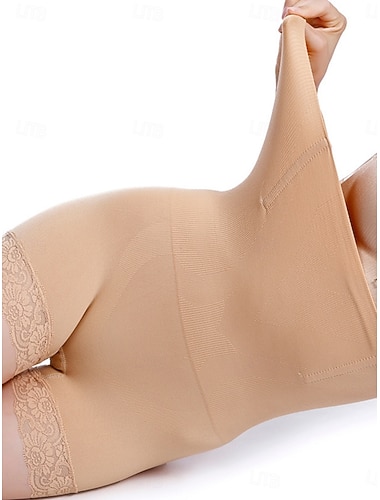  Damen Formende Unterwäsche Schwitzgürtel Lässig Einfarbig Elastischer Bund Nahtlos Shorts Täglich Ärmellos Schwarz Beige Sommer Frühling Herbst Winter Schlank