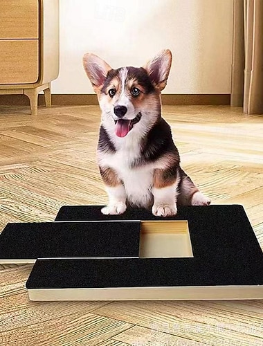 Tapis à griffer pour chien, lime à griffer avec boîte à friandises intégrée, grattoir à griffer en papier de verre, tapis à griffer noir apaisant et anti-stress pour chiots