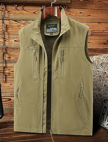  Męskie Kamizelka turystyczna Zima Jesień Na wolnym powietrzu Wygodny Yelek Łowiectwo Wędkarstwo Wspinaczka Czarny Zieleń wojskowa Czerwony Khaki Ciemnoniebieski