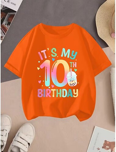  Dívčí 3D Grafika Písmeno Tričko Košilky Krátký rukáv 3D tisk Léto Jaro Sportovní Módní Šik ven Děti 4-12 let Tričkový Ležérní Denní Venkovní Běžný