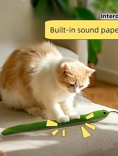  Serpent jouet pour chat, lot de 2 jouets sonores crépitants, jouet interactif pour chatons d'intérieur, convient à toutes les races.