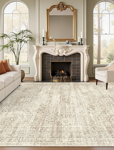  Tapis de salon vintage nordique, résistant et antidérapant, tapis de chevet facile à nettoyer, couverture intégrale pour canapé, idéal pour les hôtels et les locations.