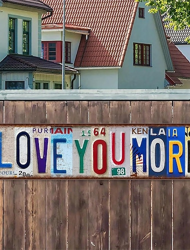  Plaque métallique vintage « Je t’aime plus », décoration murale rétro pour porte, bar, café, couloir ou entrée, décoration murale chaleureuse et romantique.