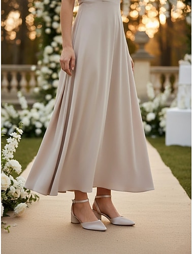  Dámské tělové boty na podpatku pro družičky – špičatá špička, nízký podpatek s páskem na kotníku, elegantní svatební boty