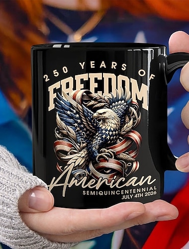  Mok ter ere van het 250-jarig bestaan van de Verenigde Staten, patriottisch cadeau, keramische koffiemok ter gelegenheid van het 250-jarig jubileum, 1776-2026 Amerika 250, cadeau voor