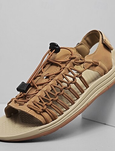  Herrebrune utendørssandaler med justerbare stropper, pustende og komfortable, ideelle for sommeraktiviteter og ferier