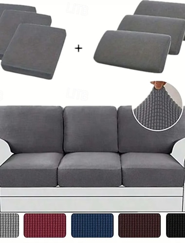  Minimalistisk luksuriøst stretch sofaputetrekk heldekkende, sklisikkert elastisk sofatrekk til 2/3-seters sofa