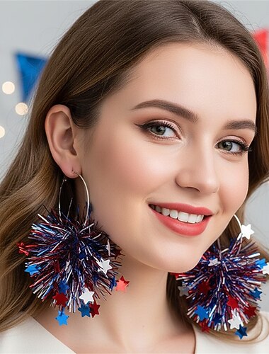  250e anniversaire des États-Unis Boucles d'oreilles Cosplay Adulte Femmes Jour de l'Indépendance / 4 Juillet 4 Juillet Soirée Performance Se déguiser