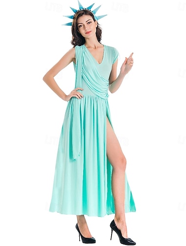  250e anniversaire des États-Unis Robe Costume élégant Statue de la Liberté Nouveauté Patriotique Adulte Femmes Jour de l'Indépendance / 4 Juillet 4 Juillet Soirée Parade Se déguiser